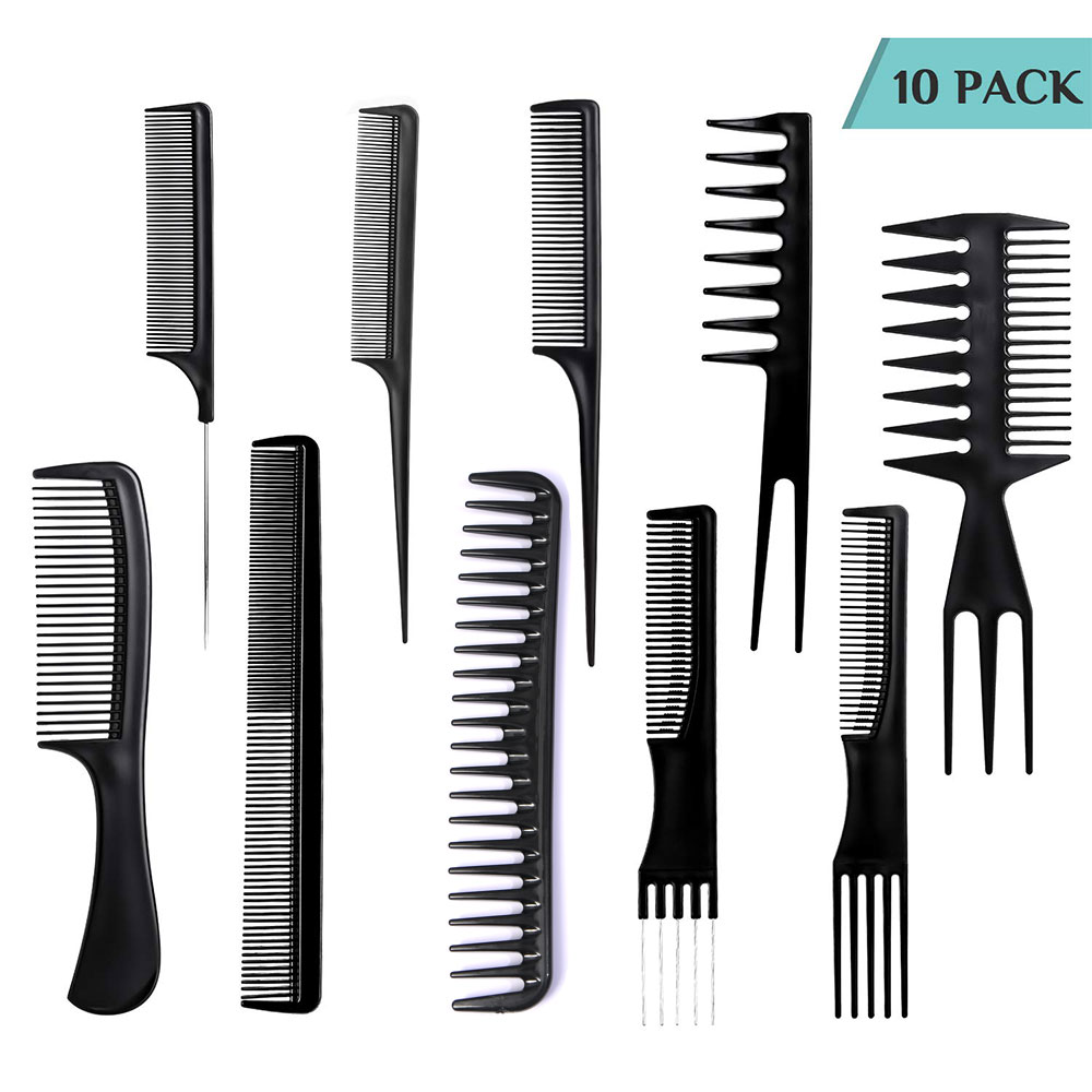 Professional Salon Hair Styling Comb set 10 pcs Comb Set for Barbers ...