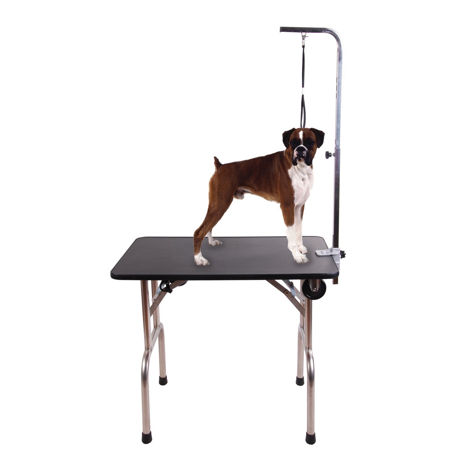 Portable Folding Pet Dog Cat Grooming Table w/ Wheels Pulling Rope