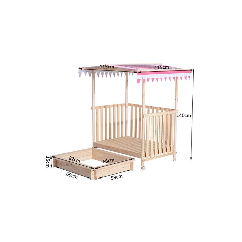 kids wooden sandpit