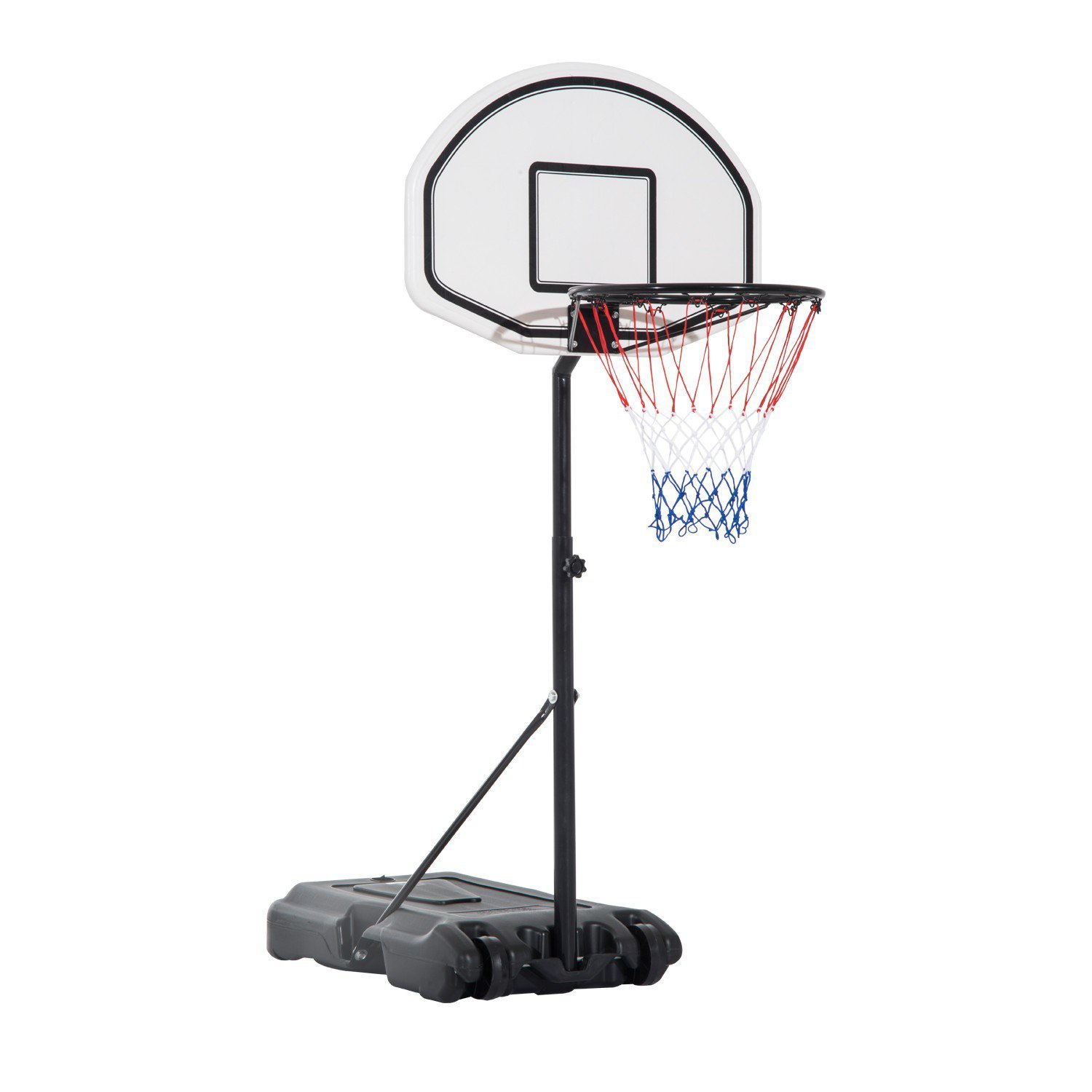Portable Basketball Stand Net Hoop W/ WheelsBlack/White