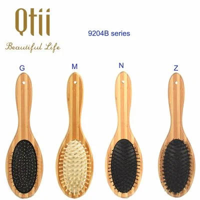 Oval Eco-friendly Colorful Bamboo Hair Brush with Air Cushion, Four type of Bristle Avaliable in Size 6.5x22.5cm