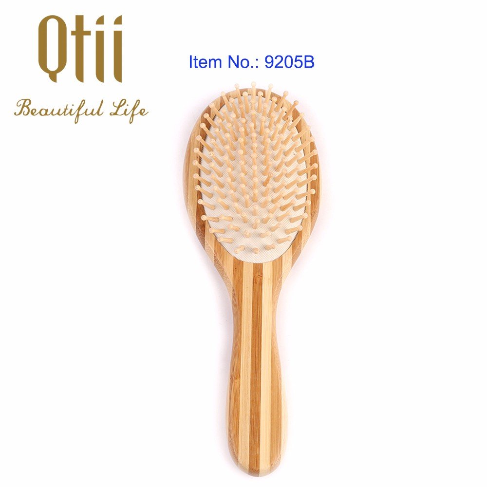 Oval Bamboo Hair brush with wooden pin, Air cushion brush with massage