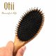 Oval Bamboo Hair Brush with Bristle and Thin Nylon Pin HBS-2101-6