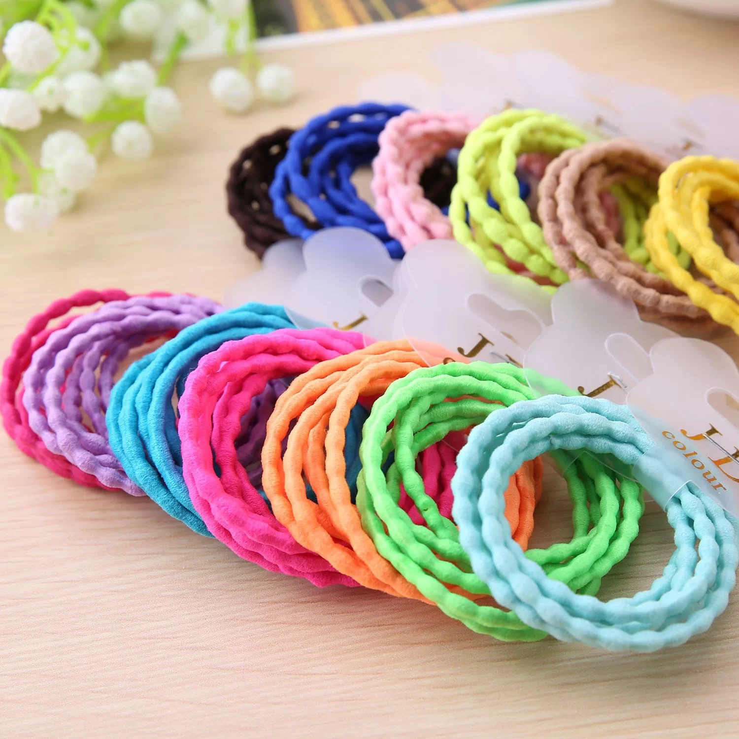 Multicolor Hair Band Elastic Hair Tie, Ponytail Holder, Hair Bobbles,  Durable Use Daily Essential For Girl And Women Use Girth 12cm Thickness 2mm