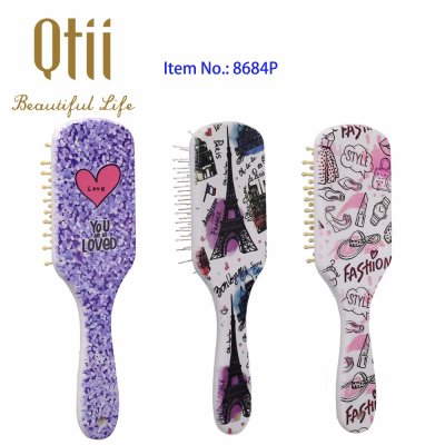 Valentine's Printing Paddle Plastic Detangling Hair Brush with Air Cushion 8584P-1