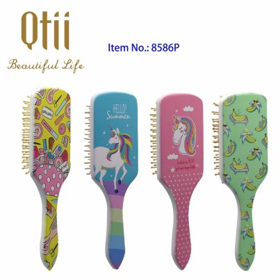 Unicorn Pattern Plastic Hair Detangling Brush with Air Cushion 8586P-1