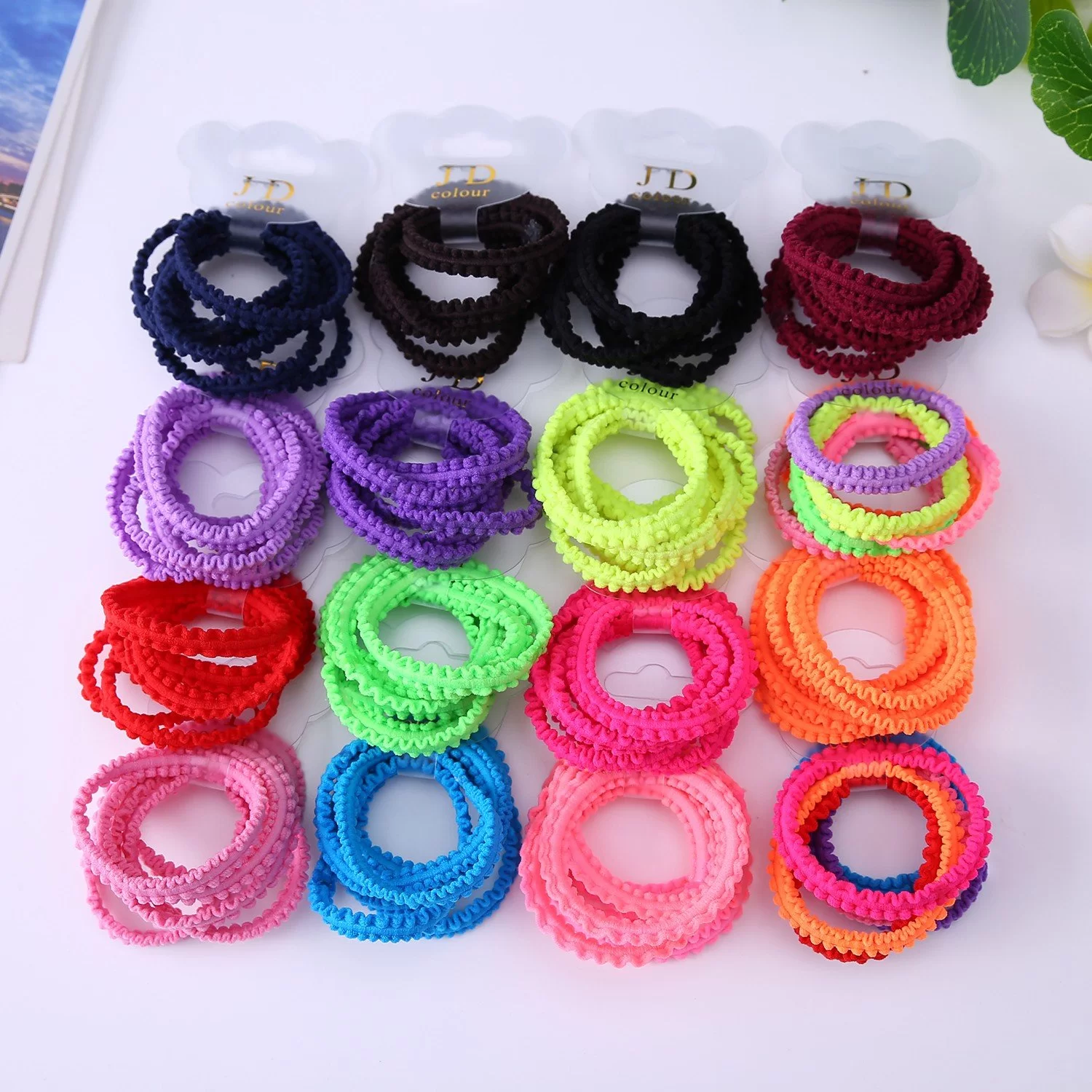 Hair Band Multicolor Elastic Wave Design Hair Bobbles Tie, Popular Durable  Daily Essential for Girl and Women Use Polyester Dia 5cm
