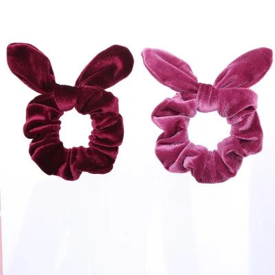 Hair Band Colorful Bowknot Design Velvet Hair Scrunchies Ponytail Hair Bobbles Dia 9cm