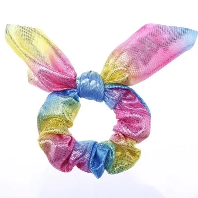 Hair Band Bowknot Unicorn Shiny Mettallic Color Ponytail Hair Scruchies Party Or Daily Fashion Use Gift For Girl And Women Dia 8cm
