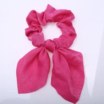Hair Band Bowknot Vintage Scarf Elastic Fashion Style Hair Scrunchies For Girl And Women Dia 8cm