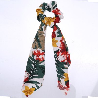 Hair Band Fashion Print Chiffon Bowknot Vintage Scarf Hair Scrunchies Tie Dia 10CM