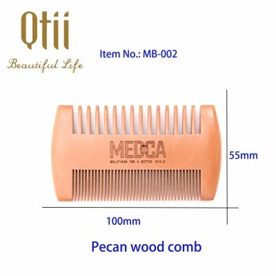 Wooden Beard Comb with Fine and Coarse Teeth in Size 10x5.5cm