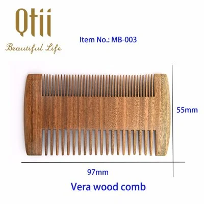 Natural Sandalwood Beard Comb with Fine & Coarse Teeth and Durable Case in Size 9.7x5.5cm