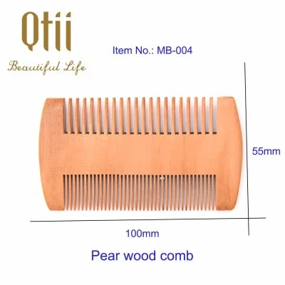 Pear Wood Beard Comb with Fine and Coarse Teeth and Durable Case in Size 5.5x10cm