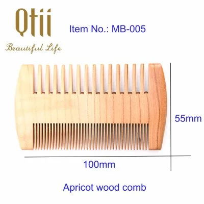 Apricot Wood Beard Comb with Fine and Coarse Teeth in Size 5.5x10cm