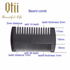 Black Pear Wood Beard Comb MB-022-2