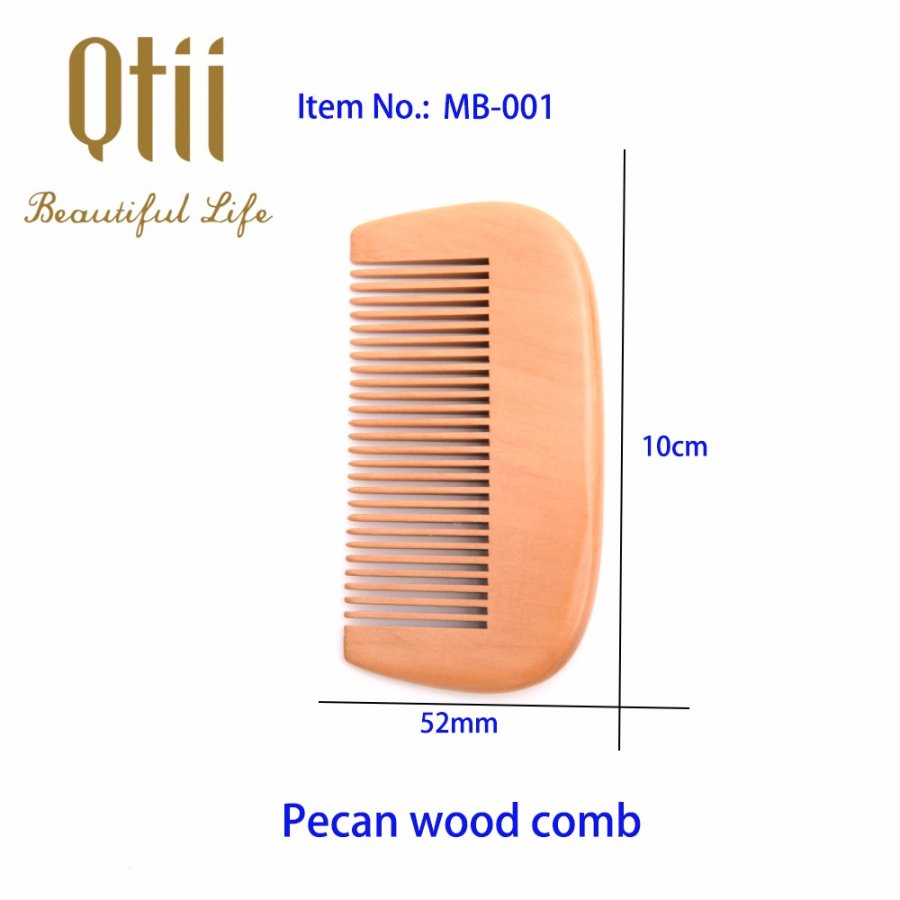 Natural Pecan Wood Beard Detangler Hair Comb  MB-001-1