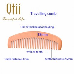 Natural Peach Wood Hair Comb with Wide Teeth MB-012-2