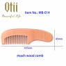 Natural Peach Wood Hair Comb with Short Curved Handle MB-014-1