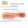 Natural Peach Wood Hair Comb Handle Carved with Daffodil Pattern MB-015-2