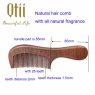 Handmade Natural Black Gold Sandalwood Hair Comb with Holding Handle MB-026-2