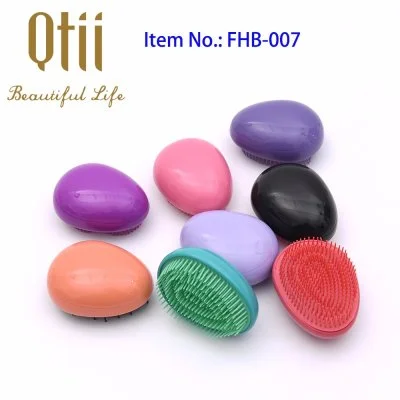 Egg Shape Soft Styling Colorful Hair Brush in Size 6.5x9cm