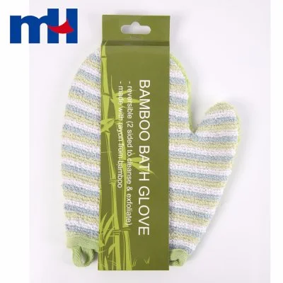 Exfoliating Body Bath Glove Scrubbing Spa Wash Shower Massage Gloves With Bamboo Fiber BG21-01