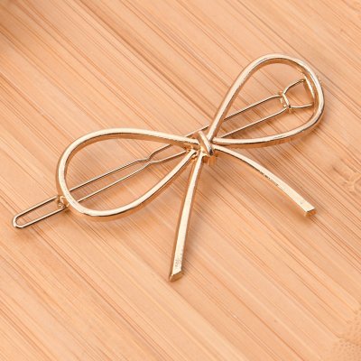 Hair Clip Bowknot Metal Gold Silver Color Design Daily Fashion Beauty Use Hair Clip For Girl And Women Length 7cm