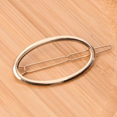 Hair Clip Ellipse Metal Gold Silver Color Design Daily Fashion Beauty Use Hair Clip For Girl And Women Length 6.5cm