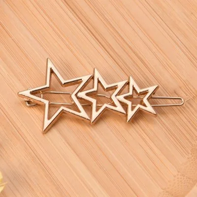 Hair Clip Star Metal Gold Silver Color Design Daily Fashion Beauty Use Hair Clip For Girl And Women Length 5.6cm