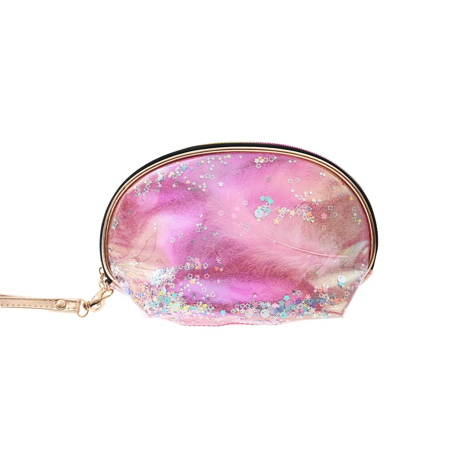 Half Moon shape Makeup Bag with star Design Travel Cosmetic Organizer Bag