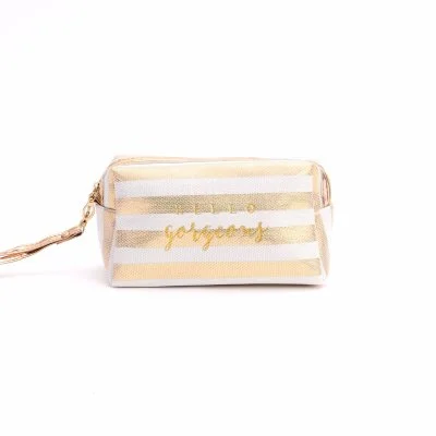 Makeup Bag Square Shape Shinny Bling Travel Cosmetic Organizer