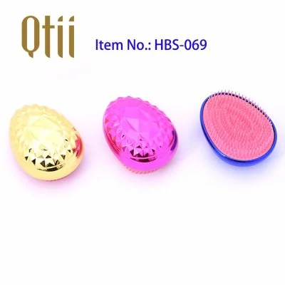 Egg Shape Soft Styling Hair Brush with Plating and Spiny in Size 6.5x9cm