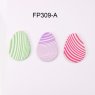 FP309-A High Density Stripes Zebra Cosmetic Sponge Powder Puff SBR with Grinding Edge