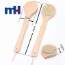 Natural Boar Bristles Wood Long Handle Bath Brush with Massage Nodes, Body Brush-3