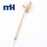 Natural Boar Bristles Wood Long Handle Double Side Bath Brush with Massage Nodes-3