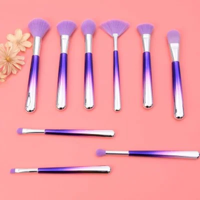 Professional 9PC Premium Synthetic Makeup Powder Blush Foundation Eyeshadow Lip Brush Set