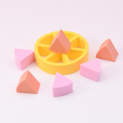 6pcs Professional Cosmetic Puff Fan Shape Makeup Sponge Super Soft Beauty Sponge 8*1.9cm