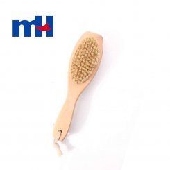 Double Side Natural Boar Bristles Wood Short Handle Brush for Bath, Wet or Dry Brushing, Body Brush for Exfoliation, Cellulite Treatment, 225.5cm-1