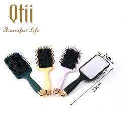 Fashion Air Cushion Paddle Shape Hair Brush Back Side with Mirror Bottom For All Hair Types 524-234-2