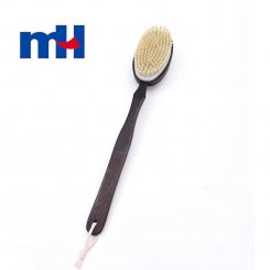 Natural Bristles Double Side Shower Brush with Long Handle for Back Scrubber, Wooden Massage Brush-1