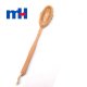 Natural Bristles Shower Brush with Long Handle for Back Scrubber, Wooden Massager Brush, 427cm-1